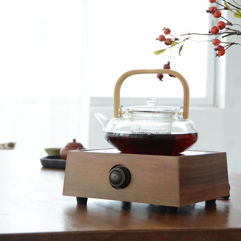 新款小型电陶炉胡桃木简约电陶炉中式禅意煮茶炉家用烧水煮茶器