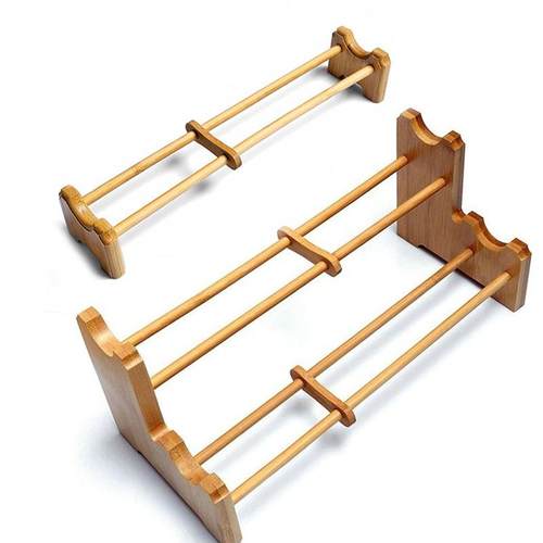 淘瓷八 竹制单层杯架茶道配件家用简约黑檀木茶杯摆件茶杯沥水架