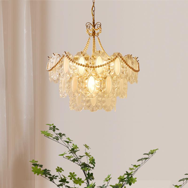 法式客厅吊灯奶油风简约北欧后现代水晶主卧室灯轻奢餐厅水晶灯具