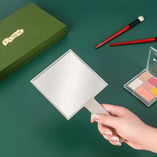 LAMER手持镜随身小镜子砂银金属感手柄镜礼盒装