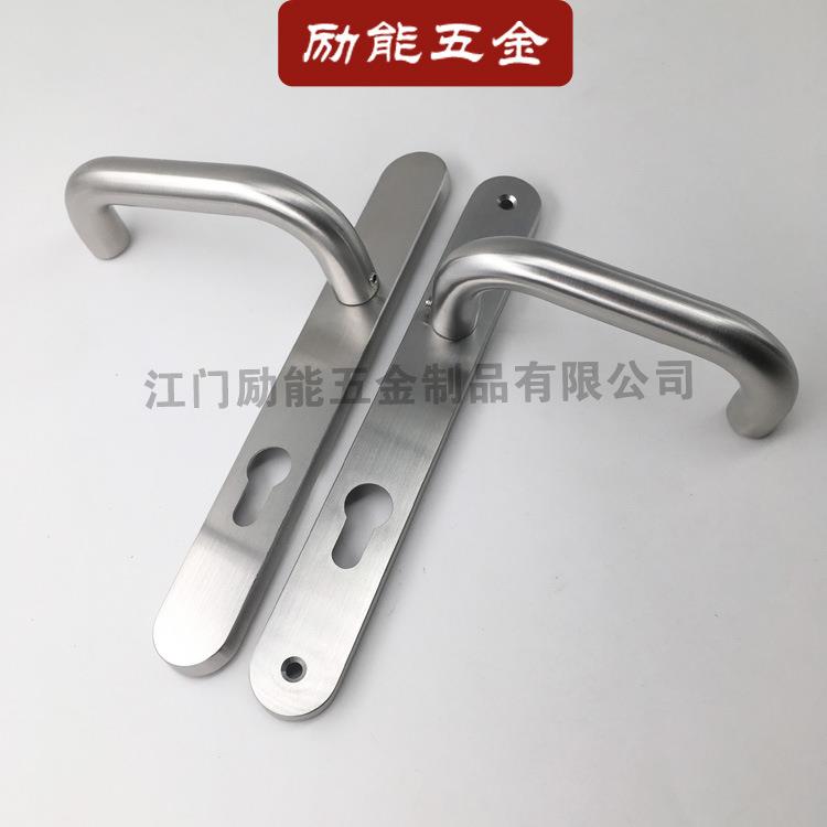 不锈钢隔断窄面板把手 铝合金移门锁具金属框窄体锁圆头面板执手