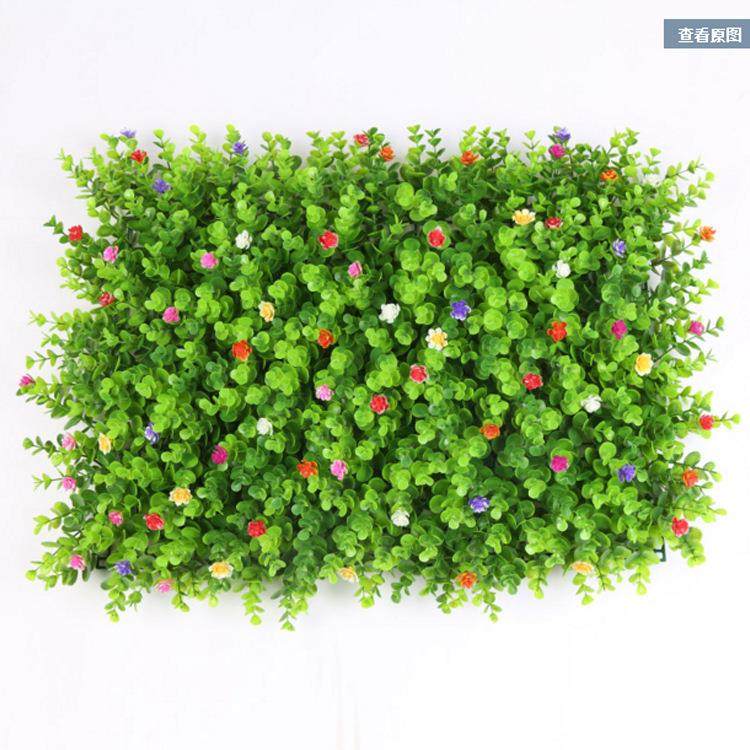 仿真植物墙草坪墙塑料假花墙商场背景墙带花尤加利商场假花草绿植