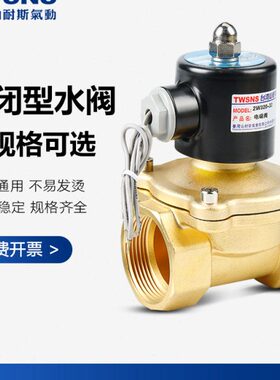 型气开关山不锈钢常阀耐斯2W常闭阀DC开tw控制s12V电磁水阀24Vns