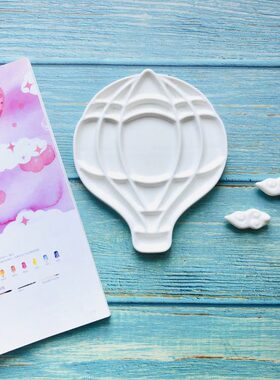 瓷 热气球 调色盘细  新款兔陶瓷87调色盘白瓷高