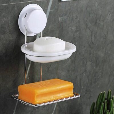 托架吸盘不锈钢创意旅行壁挂肥皂架嘉宝带盖欧式沥水肥皂盒香皂盒