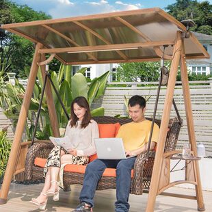 防雨双人子力架铝合金框室外秋千摇椅太阳能庭院户外秋千阳台吊椅