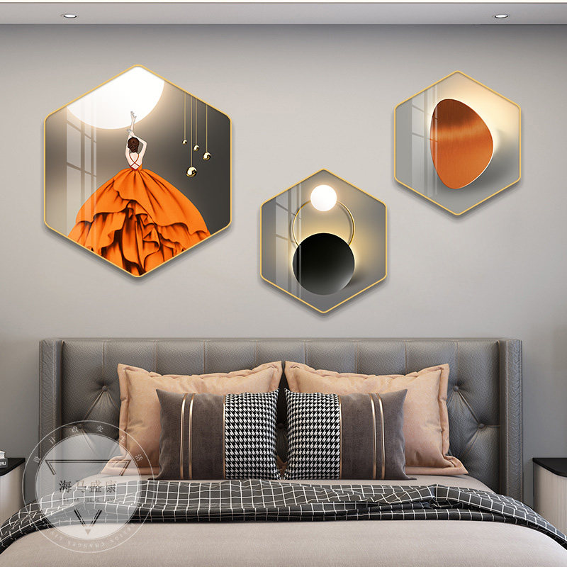 现代轻奢人物主卧室床头装饰画现代简约房间挂画创意背景墙三联画,家居饰品,现代装饰画,淘宝优惠券,粉丝福利购,淘宝优惠卷