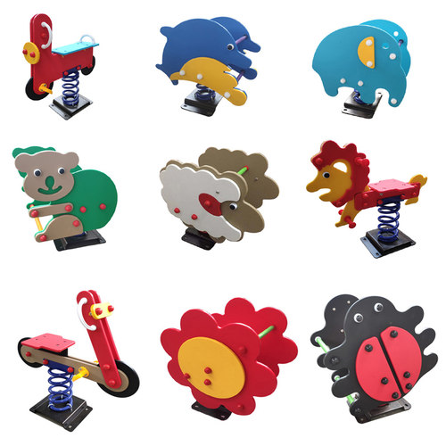 儿童户外弹簧摇摇马公园小区游乐设备幼儿园木马PE板摇摇乐跷跷板