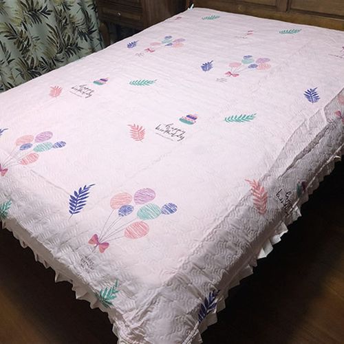 水洗棉夹棉床盖印花绗缝床垫炕垫春秋被空调被床单规格:200*230