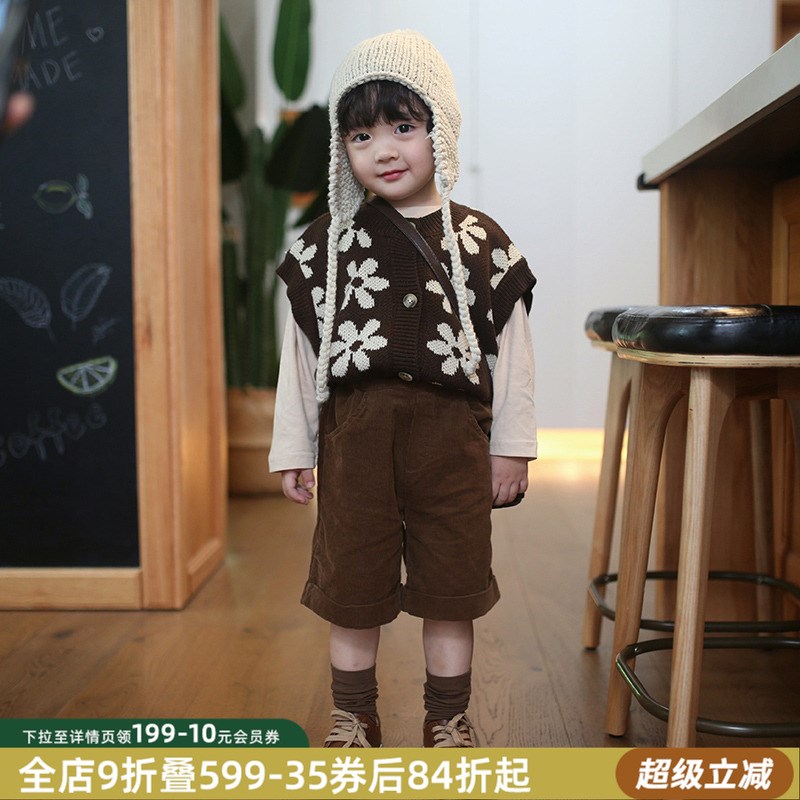 砚台家儿童加厚背心男女童针织开衫马甲毛衣外穿幼童2023年春秋潮图片