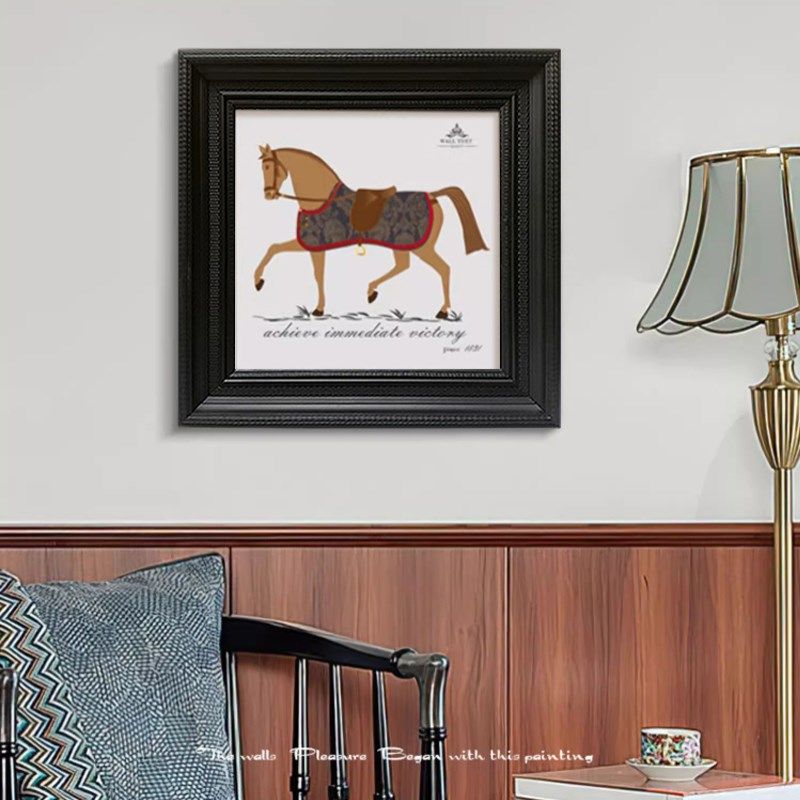 中古风玄关装饰画小众艺术客厅挂画高级感美式复古摆件马到成功壁,家居饰品,现代装饰画,淘宝优惠券,粉丝福利购,淘宝优惠卷
