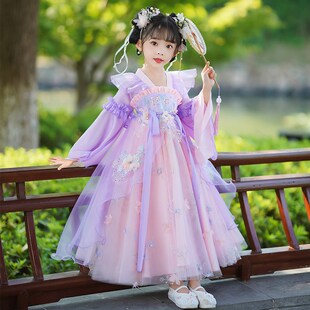 超仙女童春秋款汉服儿童装2024新款春装春季古装古风中国风新中式