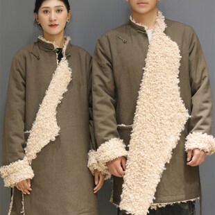 藏式男女士秋冬加厚中长款保暖棉衣外套民族风藏服蒙族袍新款新中