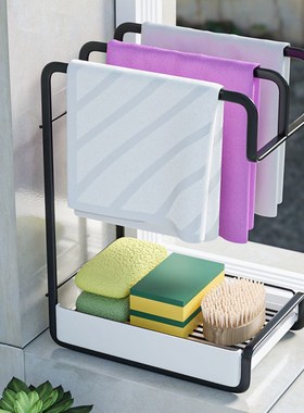 【店长推荐】抹布架子厨房用品家用大全沥水架收纳毛巾洗碗壁挂置