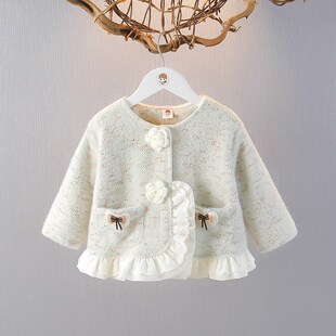 女童加绒夹棉袄外套婴儿秋冬季儿童洋气棉衣1一3岁女宝宝棉服冬装