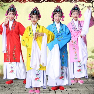 儿童戏曲演出服京剧俏花旦黄梅戏青衣对披练功水袖 头饰京韵娃娃情