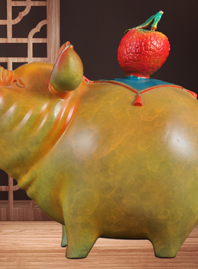 彩铜诸事顺利摆件生肖猪招财金猪家居客厅电视柜装饰品乔迁礼品