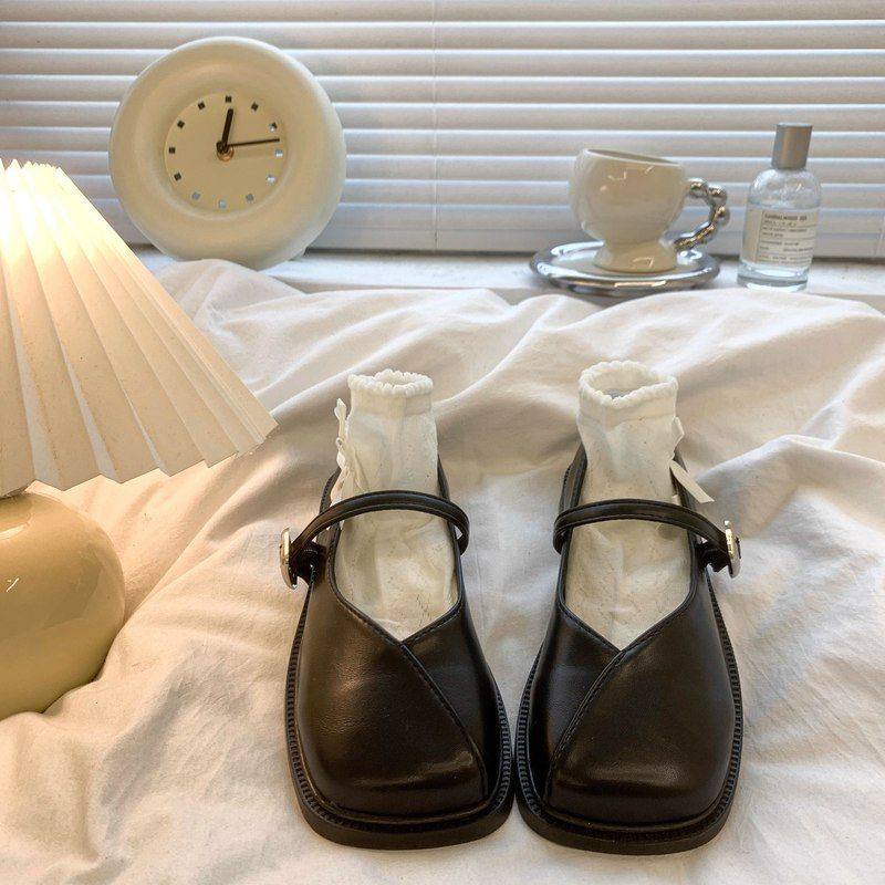 日系玛丽珍单鞋女款2025夏天新款时尚简约百搭休闲平底方头豆豆鞋,女鞋,乐福鞋（豆豆鞋）,淘宝优惠券,粉丝福利购,淘宝优惠卷