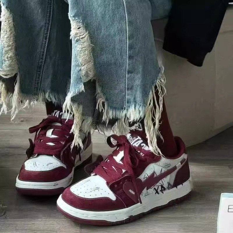 厂家直销板鞋女鞋2025春秋季新款复古爆款厚底休闲鞋百搭小白鞋潮,女鞋,休闲板鞋,淘宝优惠券,粉丝福利购,淘宝优惠卷