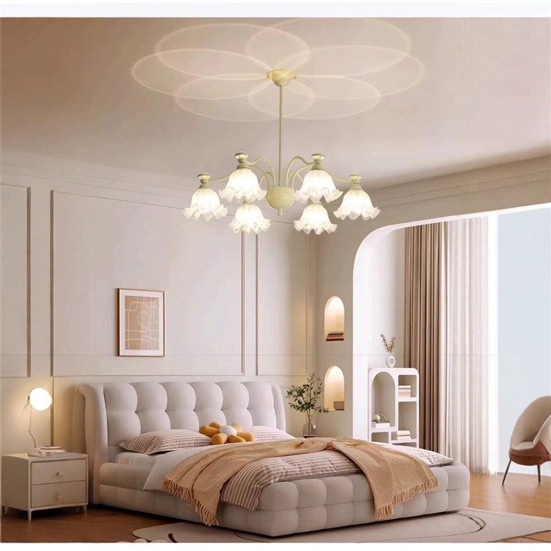 法式奶油b风客厅餐厅吊灯花朵创意高级感客厅灯