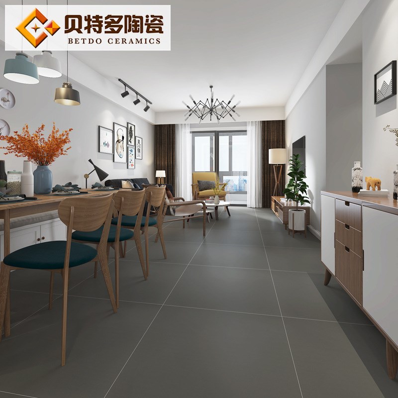 黑白灰纯色地砖600 卫生间仿古砖墙砖D 客厅简约地砖800x800瓷砖