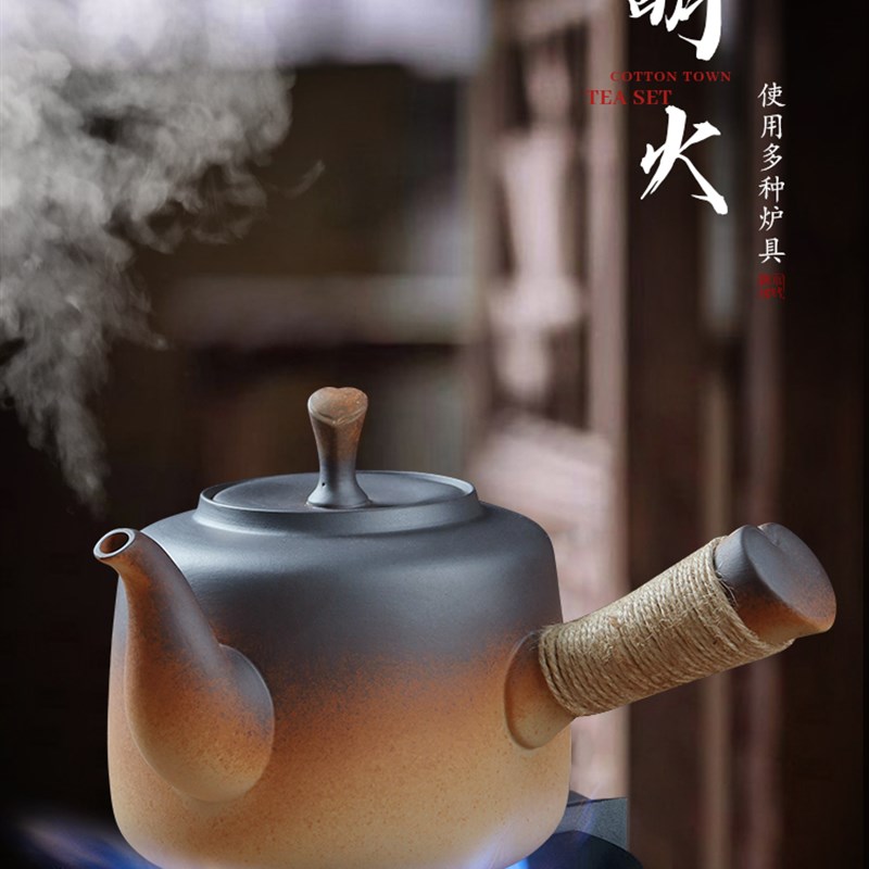 绵小城原矿陶土炉旁水壶t明火煤气炉电陶瓷炉内衬边柄茶壶大尺寸