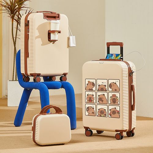 新款行李箱女卡皮巴拉学r生涂鸦旅行密码皮箱子男24结实耐用拉杆