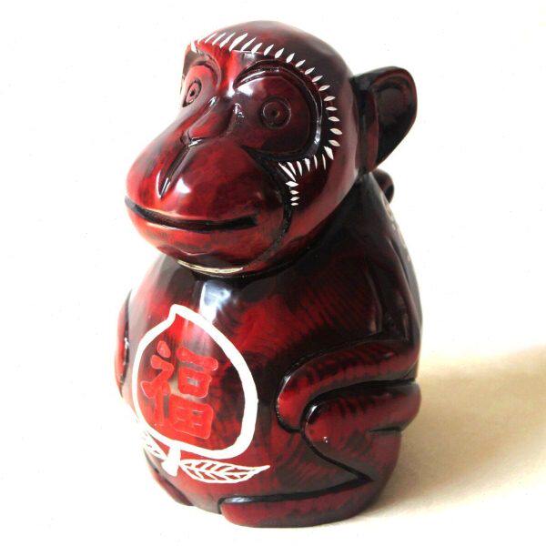 木制创意十二生肖猴子存钱罐创意装饰品木雕储蓄罐家居客厅摆件