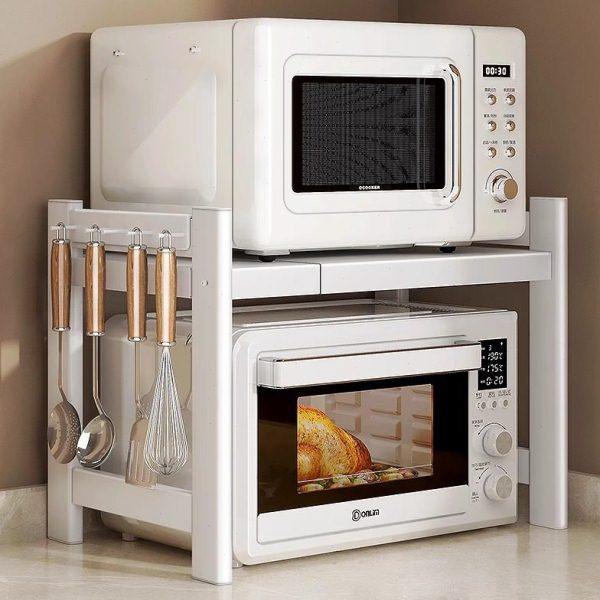 厨房微波炉置物架多功能烤箱架子电饭煲家用双层伸缩台面收纳支架,厨房/烹饪用具,微波炉置物架,淘宝优惠券,粉丝福利购,淘宝优惠卷