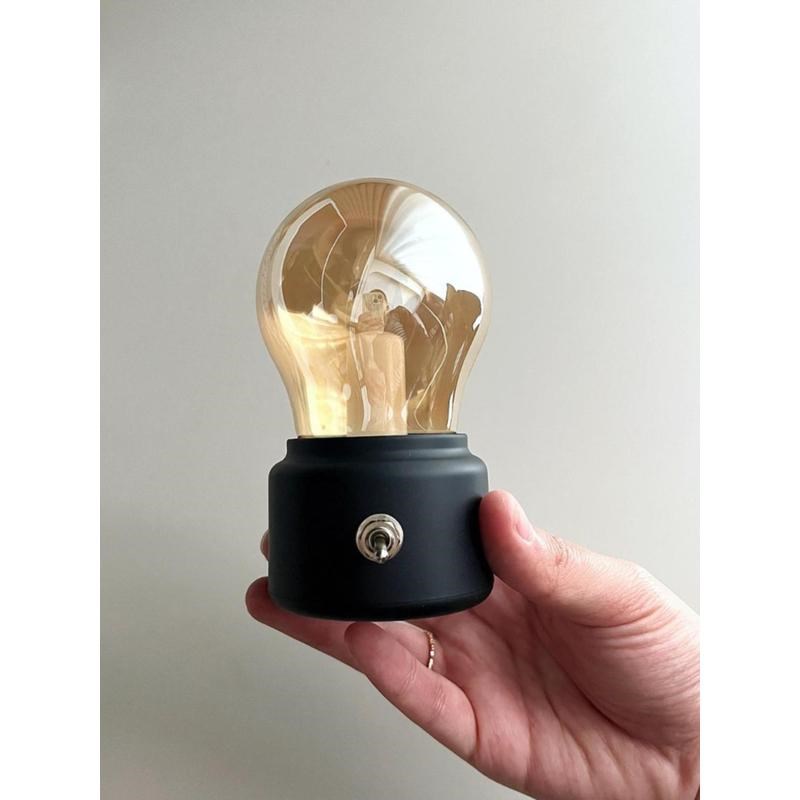 电灯泡小夜灯灯泡床头灯法式睡眠灯充电灯泡中古氛围灯Y卧室床头