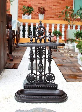 复古铸铁雨伞架桶收纳架会所别墅门口酒店大堂伞架商用雨具置物架