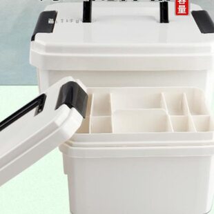 收纳箱盒钓箱盒子渔具大容量台鱼钩路亚手提海钓内盒白色储物盒钓