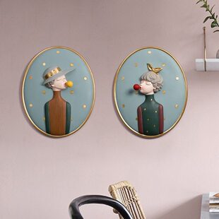 玄关儿童房背景墙装饰挂件壁饰墙壁壁挂品墙面客厅泡泡女孩现代件