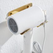 吹风机架卫生间支架浴室壁挂电吹风子金色风筒收纳架免打孔不锈钢