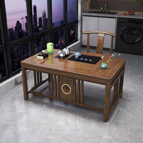 新中式阳台茶桌椅组合实木泡茶桌小户型茶桌一体一整套禅意喝茶桌,商业/办公家具,茶台/茶桌,淘宝优惠券,粉丝福利购,淘宝优惠卷