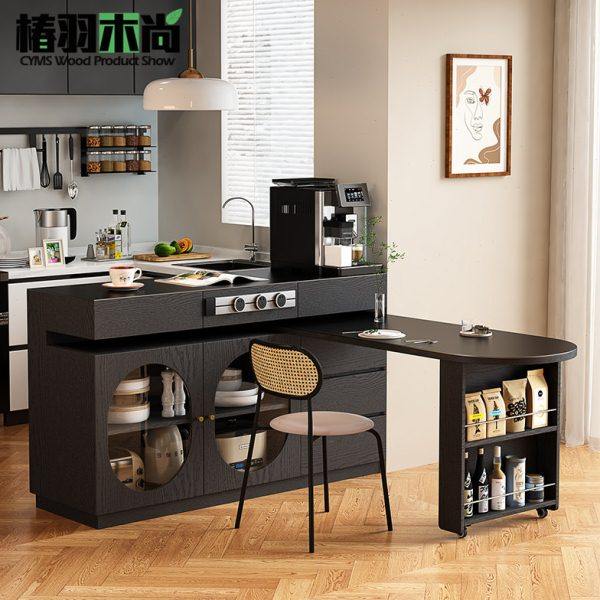岛台餐桌一体家用靠墙餐边柜中岛台可伸缩旋转厨房吧台带抽储物柜,住宅家具,岛台餐桌,淘宝优惠券,粉丝福利购,淘宝优惠卷
