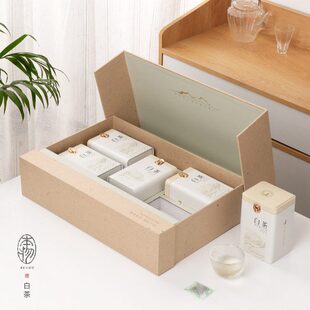 新款散茶安吉白茶盒盒半斤福鼎白茶礼盒包装盒通用定制空高端装叶