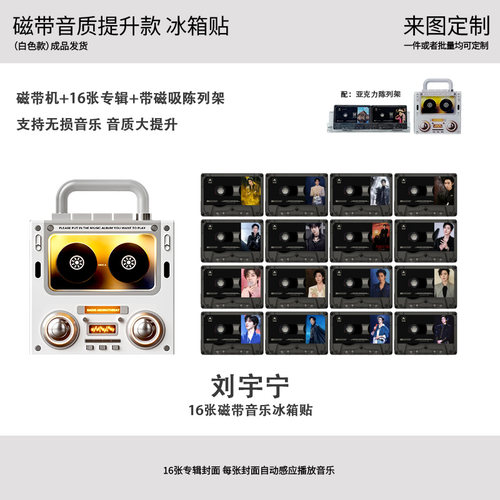 刘宇宁音质升级录音带冰箱贴16个