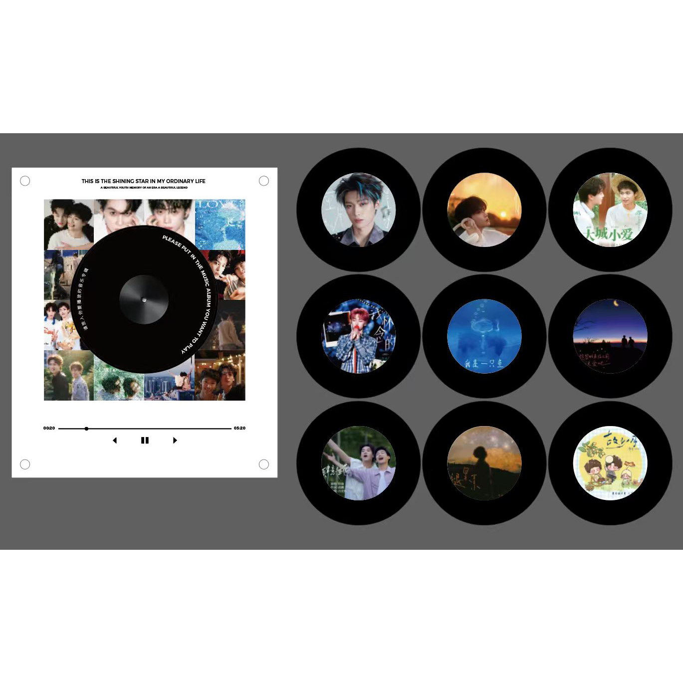 雷朋99旋转碟片小夜灯NFC感应自动唱歌磁吸冰箱贴亚克力创意摆件