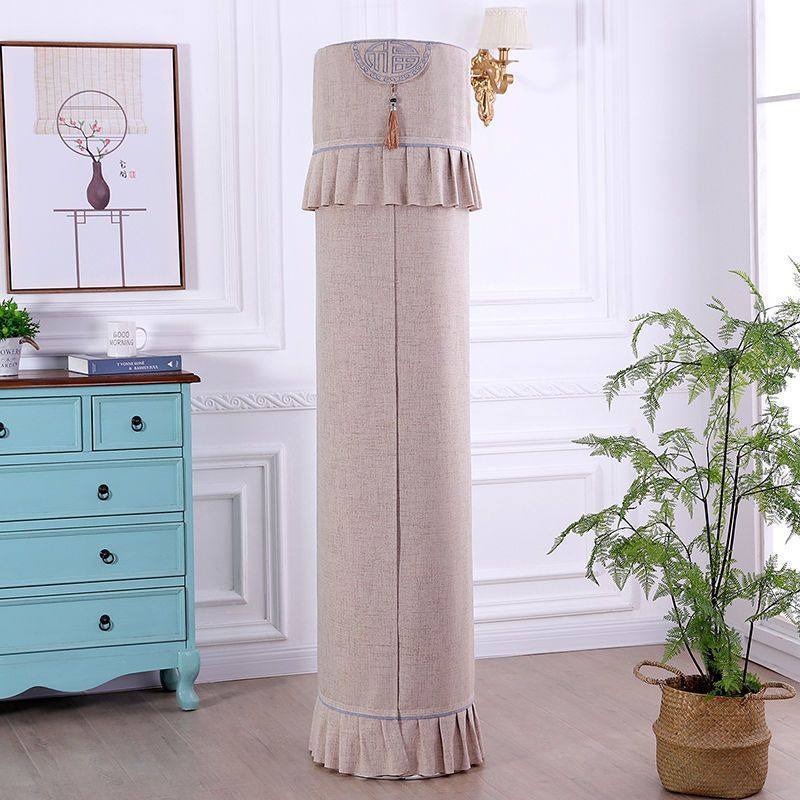 圆型中式空调防尘罩新立式通用高档绣花圆柱套