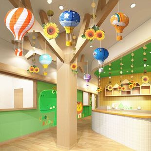 春季装饰商场布置空中热气球灯笼挂件店铺天花板挂饰幼儿园吊饰