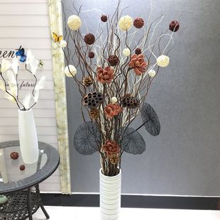 干树枝客厅装饰插花禅意花艺欧式风格花瓶套装干枝落地花