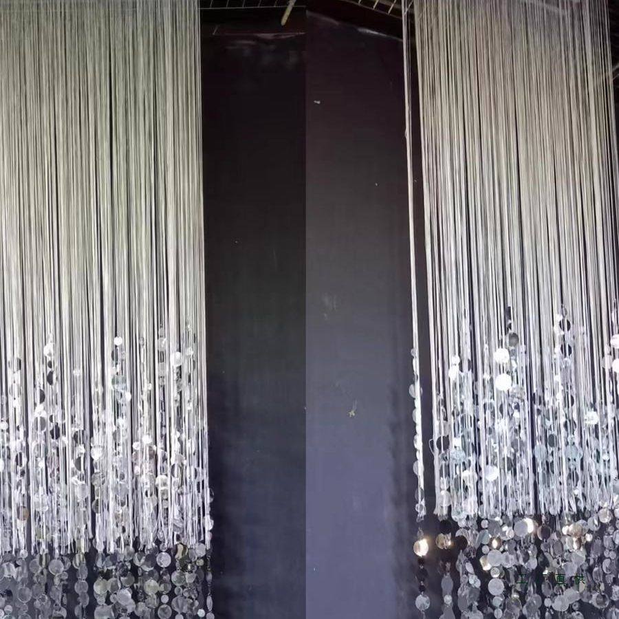 婚庆道具线帘流苏亮片珠帘挂件酒店婚礼堂吊顶装饰背景圆片韩式,节庆用品/礼品,吊顶纱幔,淘宝优惠券,粉丝福利购,淘宝优惠卷
