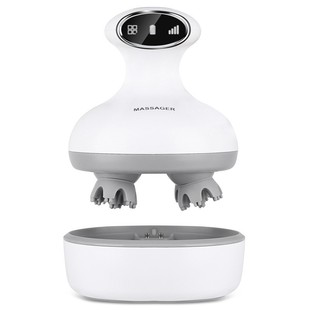 头部按摩器头皮按摩仪八爪揉捏脑袋白色数显头部按摩仪