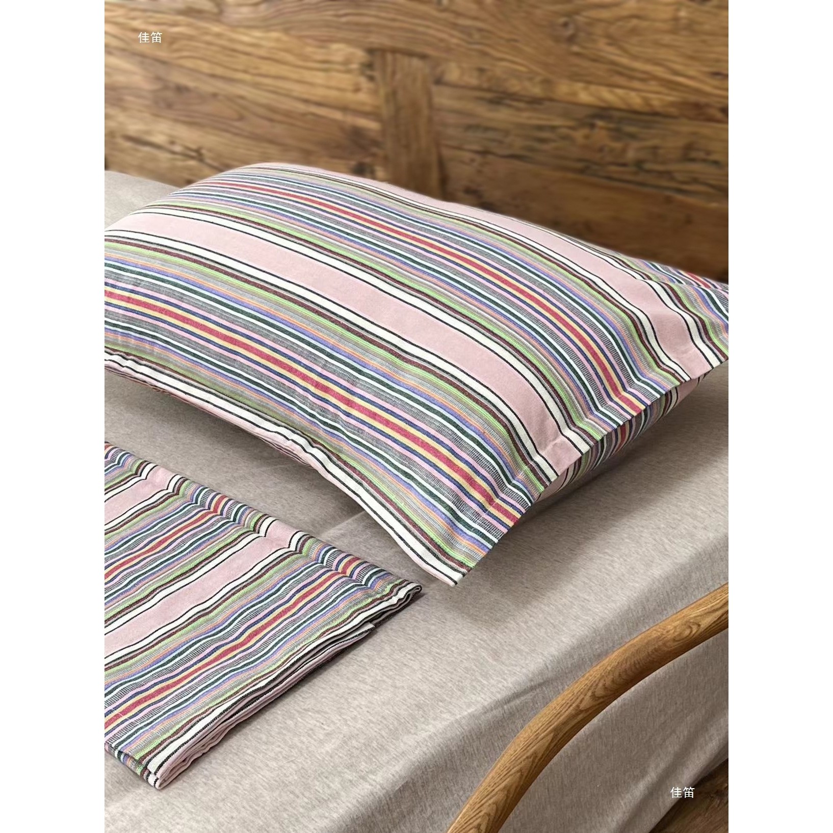 【一对装】纯棉老粗布枕套成人吸汗透气枕头套单人双人学生枕芯套