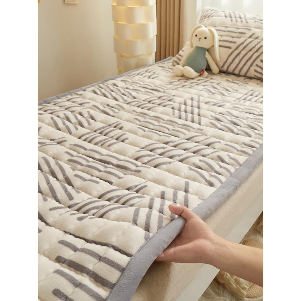 牛奶绒床垫家用折叠软垫学生被褥三件套印花款宿舍垫子单床垫,居家布艺,飘窗垫,淘宝优惠券,粉丝福利购,淘宝优惠卷