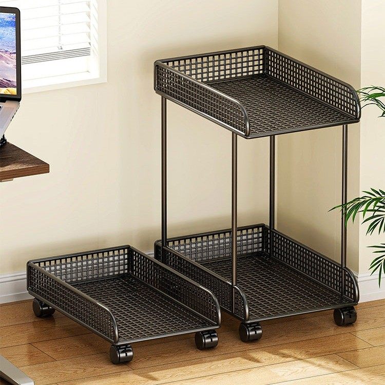 台式电脑桌下主机托架可移动滑轮放置物架机箱柜底座托盘支架加宽