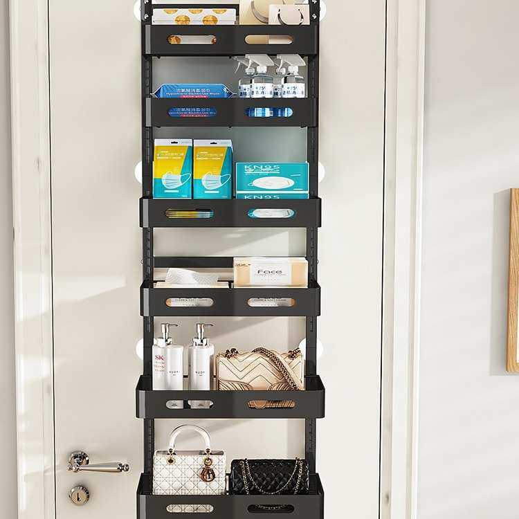 亚马逊新款厨房壁挂式多层置物架免打孔调味料浴室墙上门后收纳架