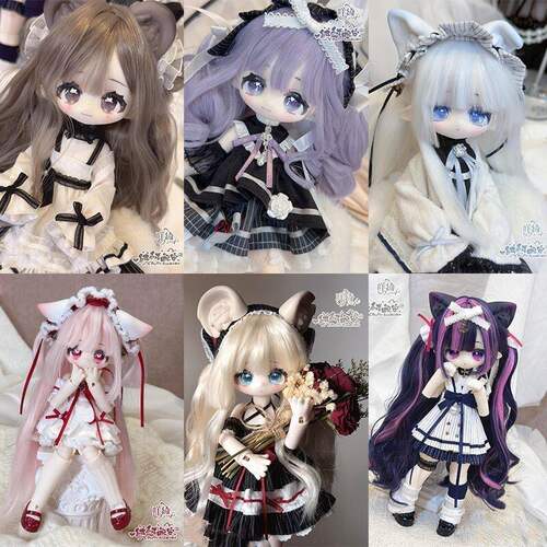 咩绮绒绒晚安系列四插六植发BJD