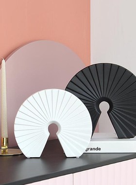 北欧陶瓷摆件创意扇形现代简约家居软装饰品酒店样板房客厅摆设